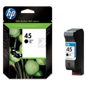 51645AE // 45 / schwarz / original HP Druckkopfpatrone schwarz / 51645AE / 930 S. / 42.00 ml