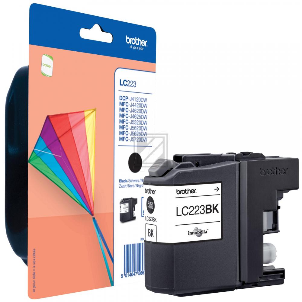 LC223BK / schwarz / original BROTHER Tintenpatrone schwarz / LC223BK / 550 S. / 11.80 ml
