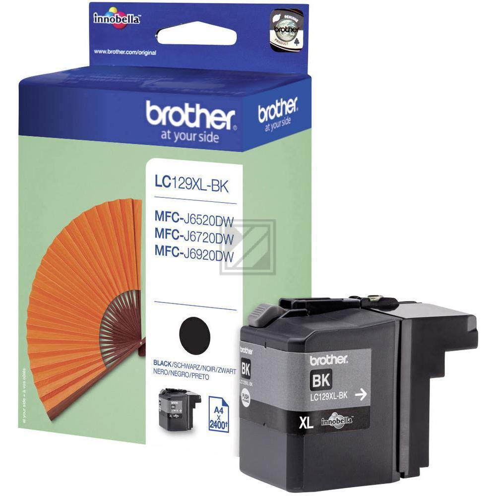 LC129XLBK / schwarz / original BROTHER Tintenpatrone schwarz / LC129XLBK / 2400 S. / 50.00 ml