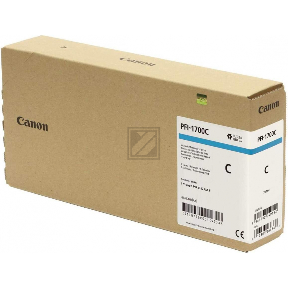 Canon Ink PFI1700 Cyan (0776C001) VE 1x 700ml für / 0776C001