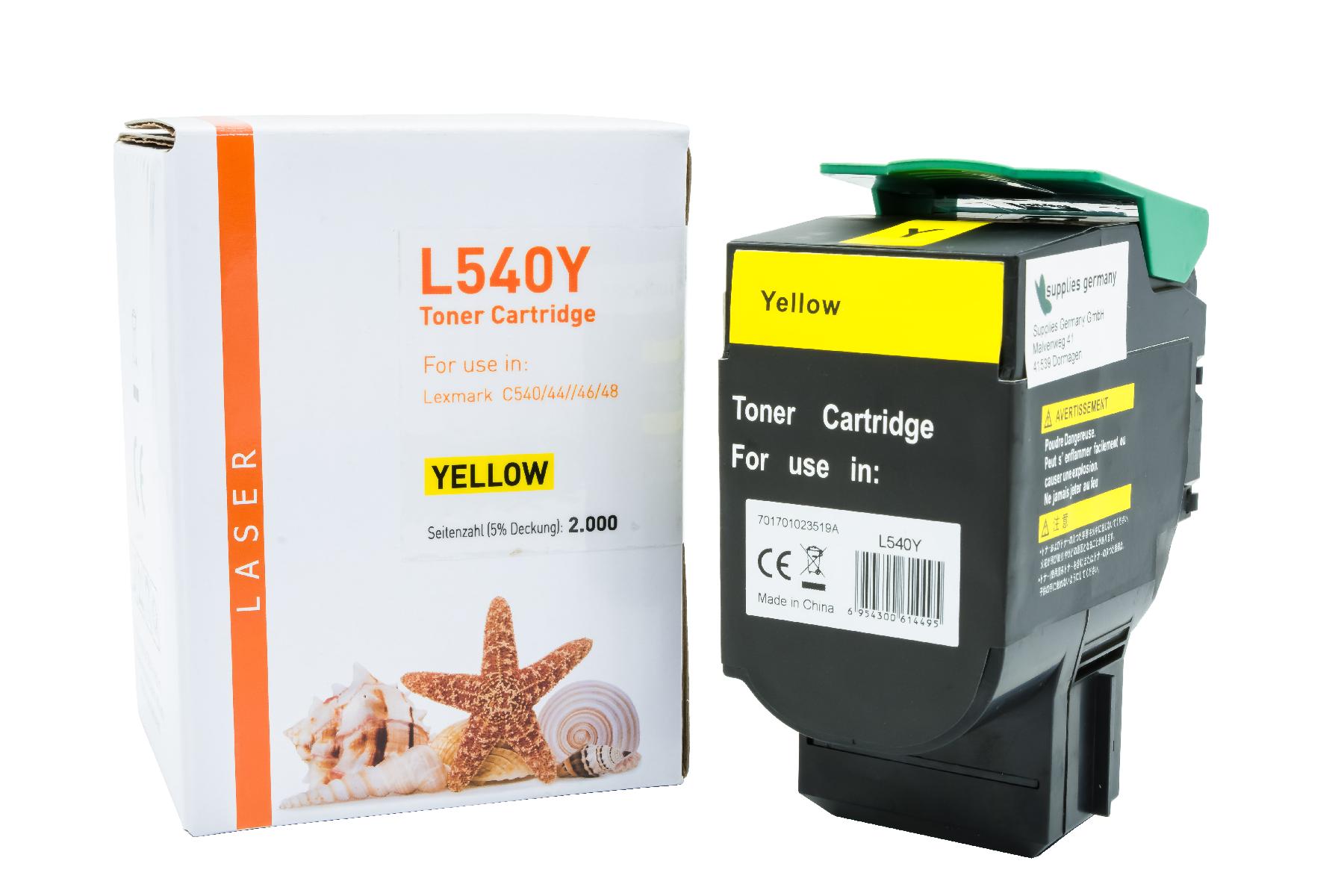 Alternativ Toner Yellow für Lexmark  / C540 / 44 / 46 / 48 / 2.000 Seiten
