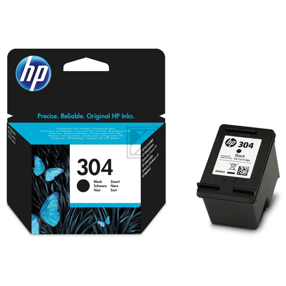 N9K06AE301 // 304 / schwarz / original HP Druckkopfpatrone schwarz / N9K06AE301 / 120 S. / 4.00 ml