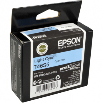 C13T46S500 // T46S5 / original EPSON Tintenpatrone cyan hell / C13T46S500 / 25.00 ml