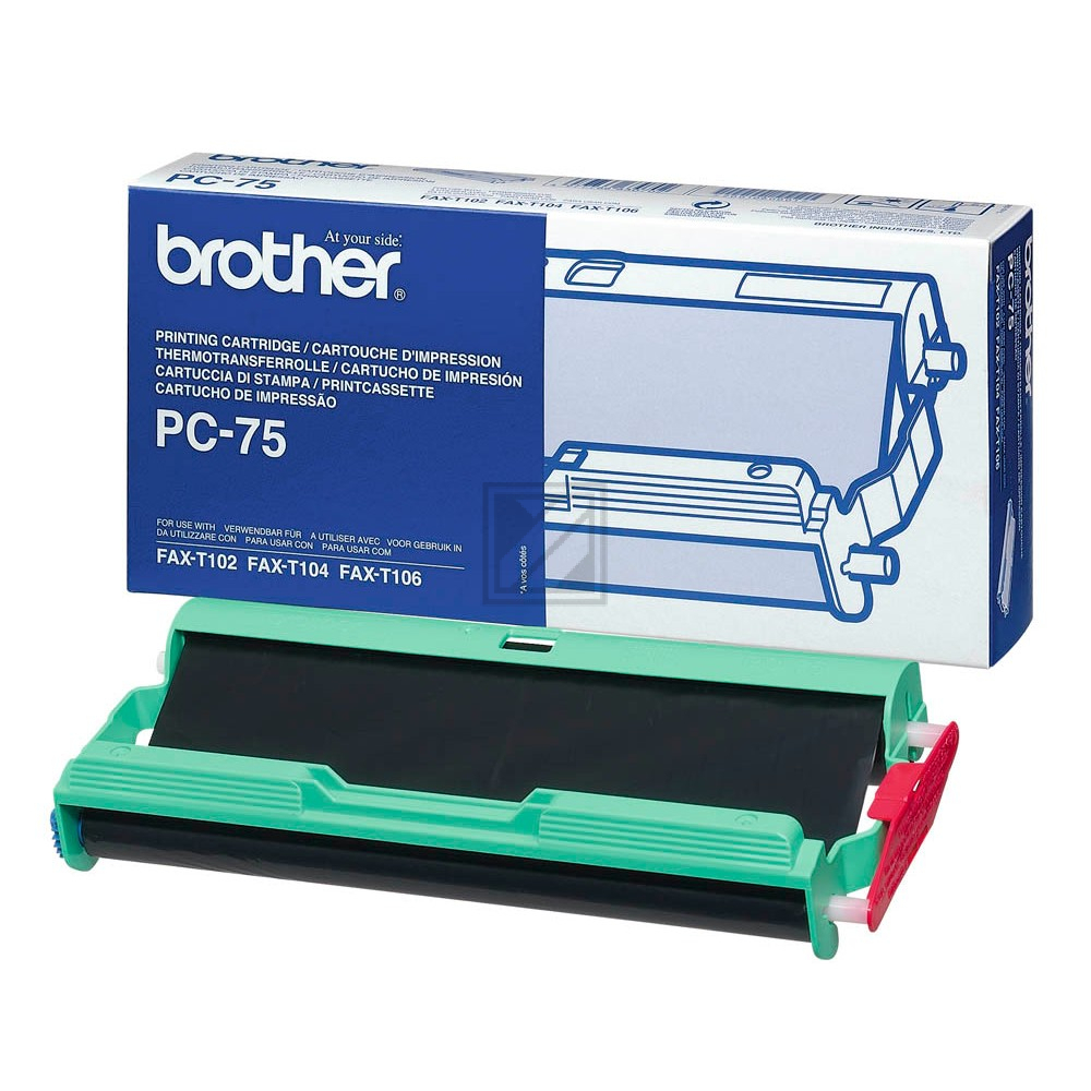 PC75 / schwarz / original BROTHER ThermoTransferRolle / PC75 / 144 S.
