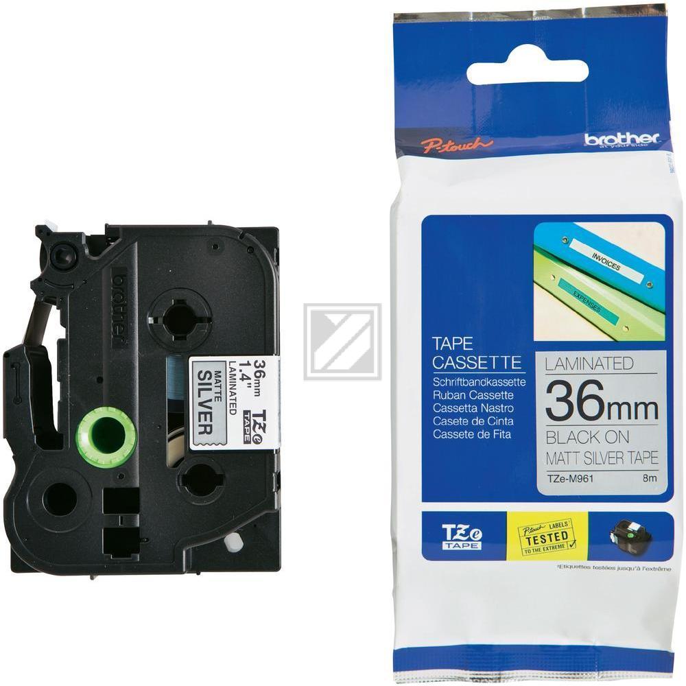TZEM961 / schwarz / original BROTHER PTouch Farbband / TZEM961
