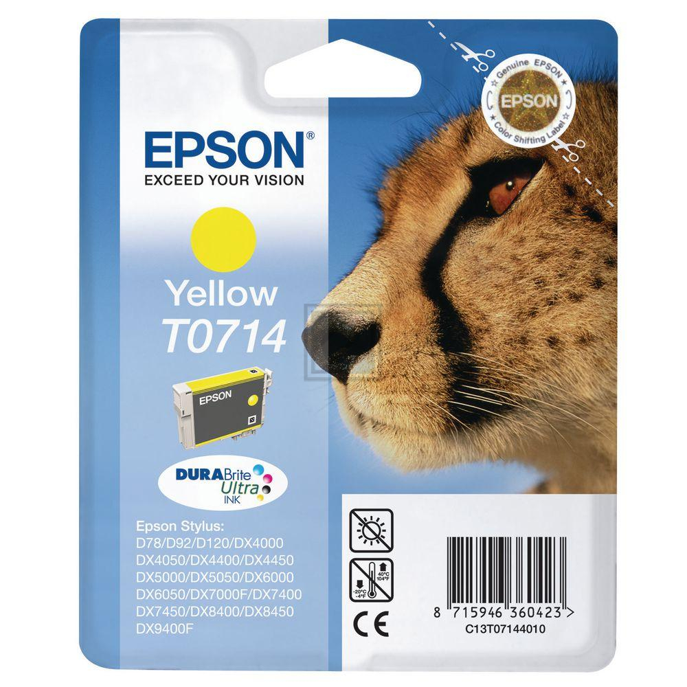 C13T07144012 // T0714 / gelb / original EPSON Tintenpatrone gelb / C13T07144012 / 415 S. / 5.50 ml
