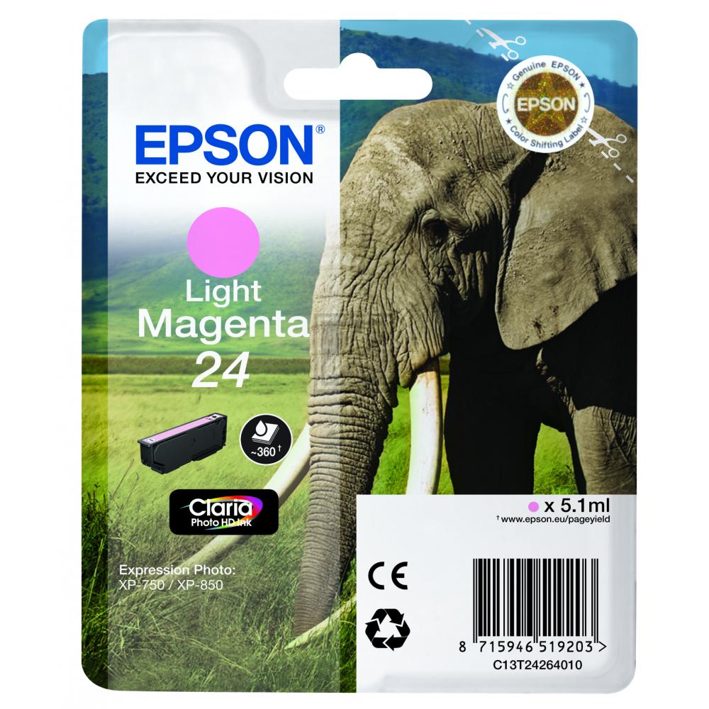 C13T24264010 // 24 / magenta / original EPSON Tintenpatrone magenta hell / C13T24264010 / 360 S. / 5.10 ml