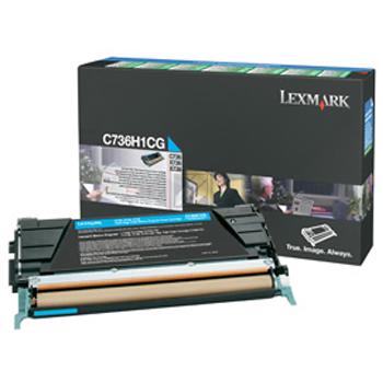 C736H1CG / cyan / original LEXMARK Toner cyan / C736H1CG / 10000 S.