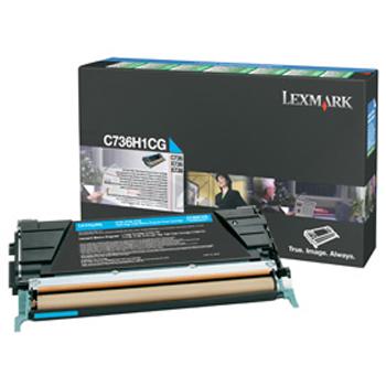 C736H1CG // Cyan // original // Toner f. Lexmark C / C736H1CG / 10.000 Seiten