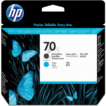 C9404A // 70 / schwarz cyan / original HP Druckkopf schwarz matt / C9404A / 130.00 ml