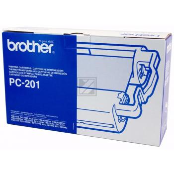 PC201 / schwarz / original BROTHER ThermoTransferRolle / PC201 / 420 S.