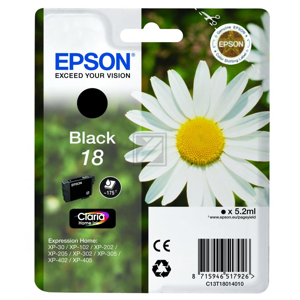 C13T18014012 // 18 / schwarz / original EPSON Tintenpatrone schwarz / C13T18014012 / 175 S. / 5.00 ml