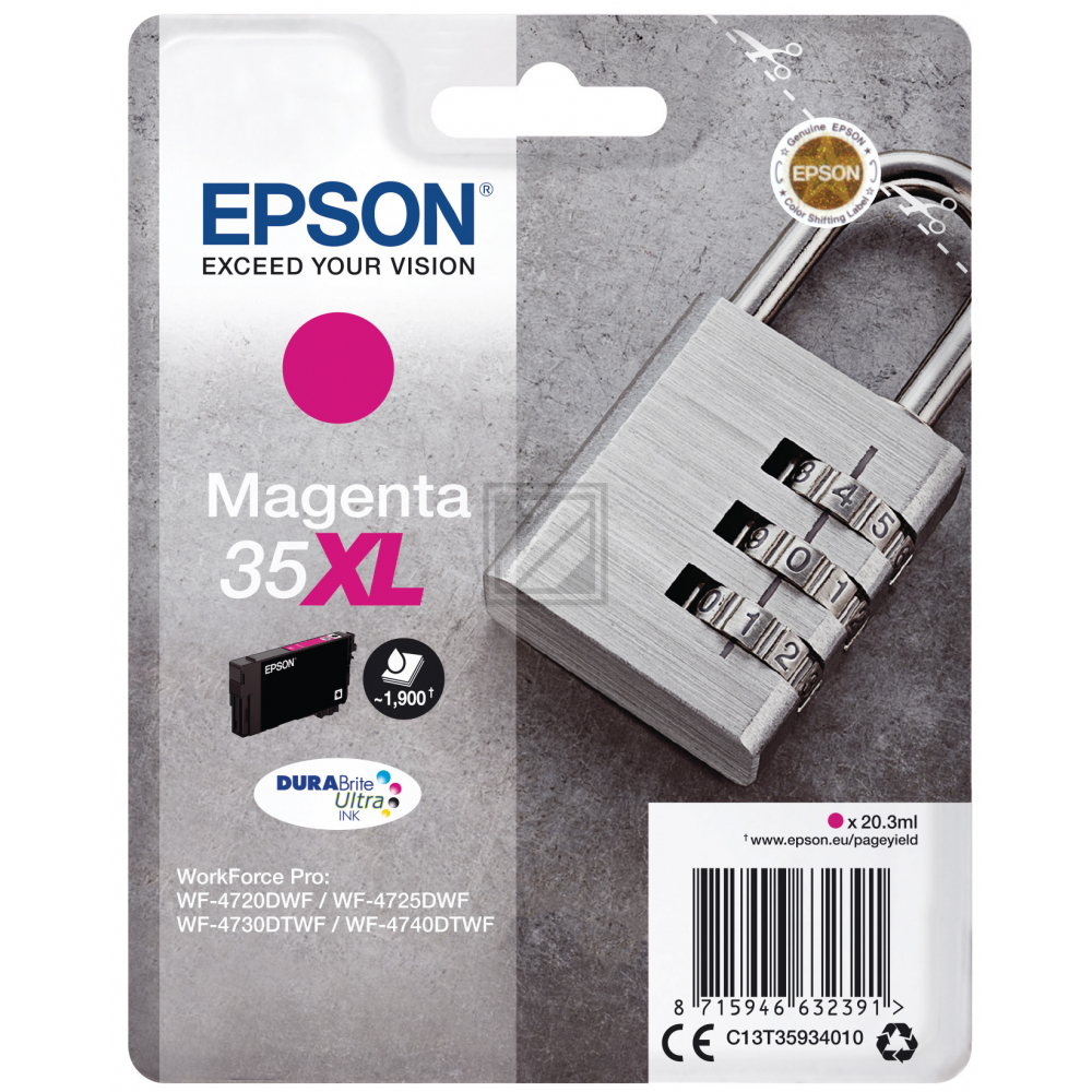 C13T35934010 // 35XL / original EPSON Tintenpatrone magenta / C13T35934010 / 1900 S. / 20.30 ml