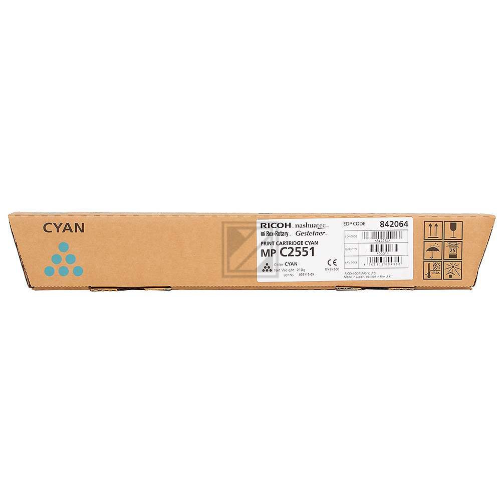 842064 // TYPEMPC2551HE / cyan / original RICOH Toner cyan / 842064 / 9500 S.