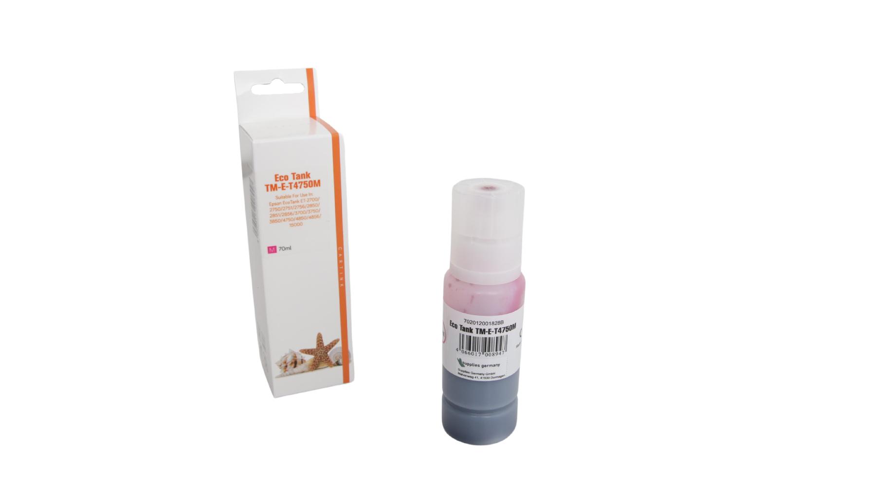 Alternativ T4750M Eco Tank Nachfüllflasche Magenta für Epson / C13T03R340 / 70ml