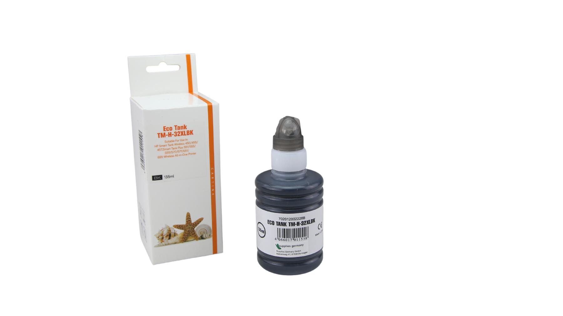 Alternativ 32XLBK Eco Tank Nachfüllflasche Black für HP / 1VV24A / 135ml