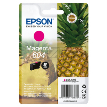 C13T10G34010 // 604 / original EPSON Tintenpatrone magenta / C13T10G34010 / 130 S. / 2.40 ml