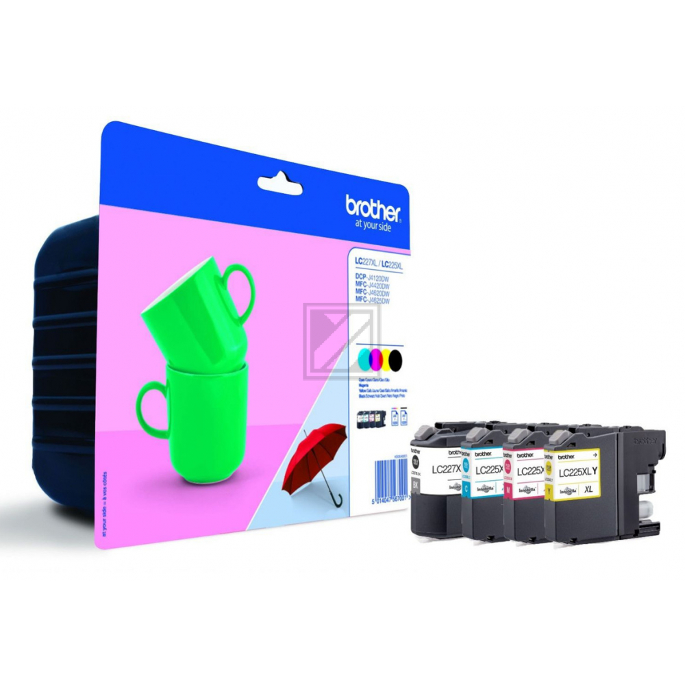 LC227XLVALBP / schwarz gelb cyan magenta / original BROTHER Tintenpatrone MultiPack / LC227XLVALBP / 1200 S.