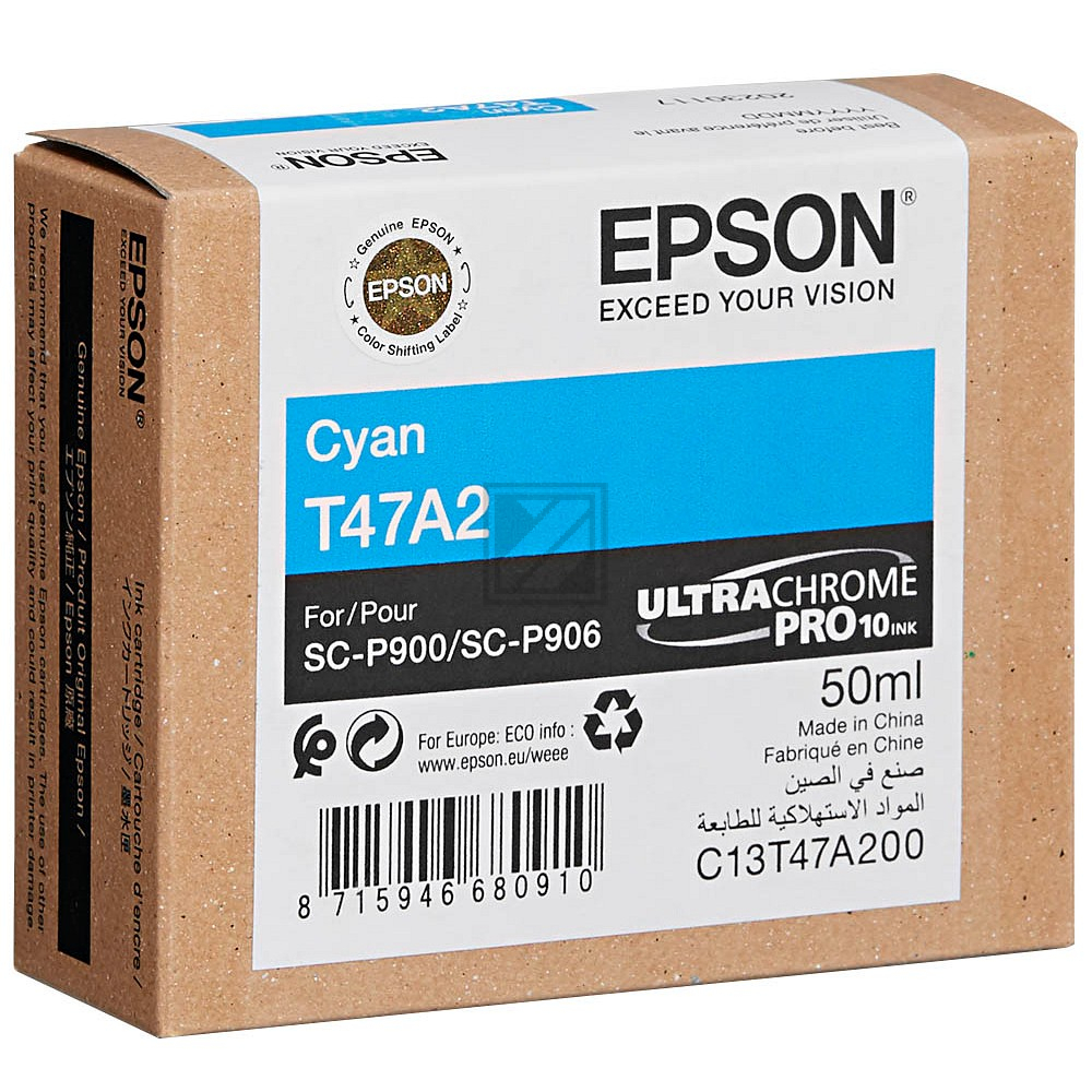 C13T47A200 // T47A2 / original EPSON Tintenpatrone cyan / C13T47A200 / 50.00 ml