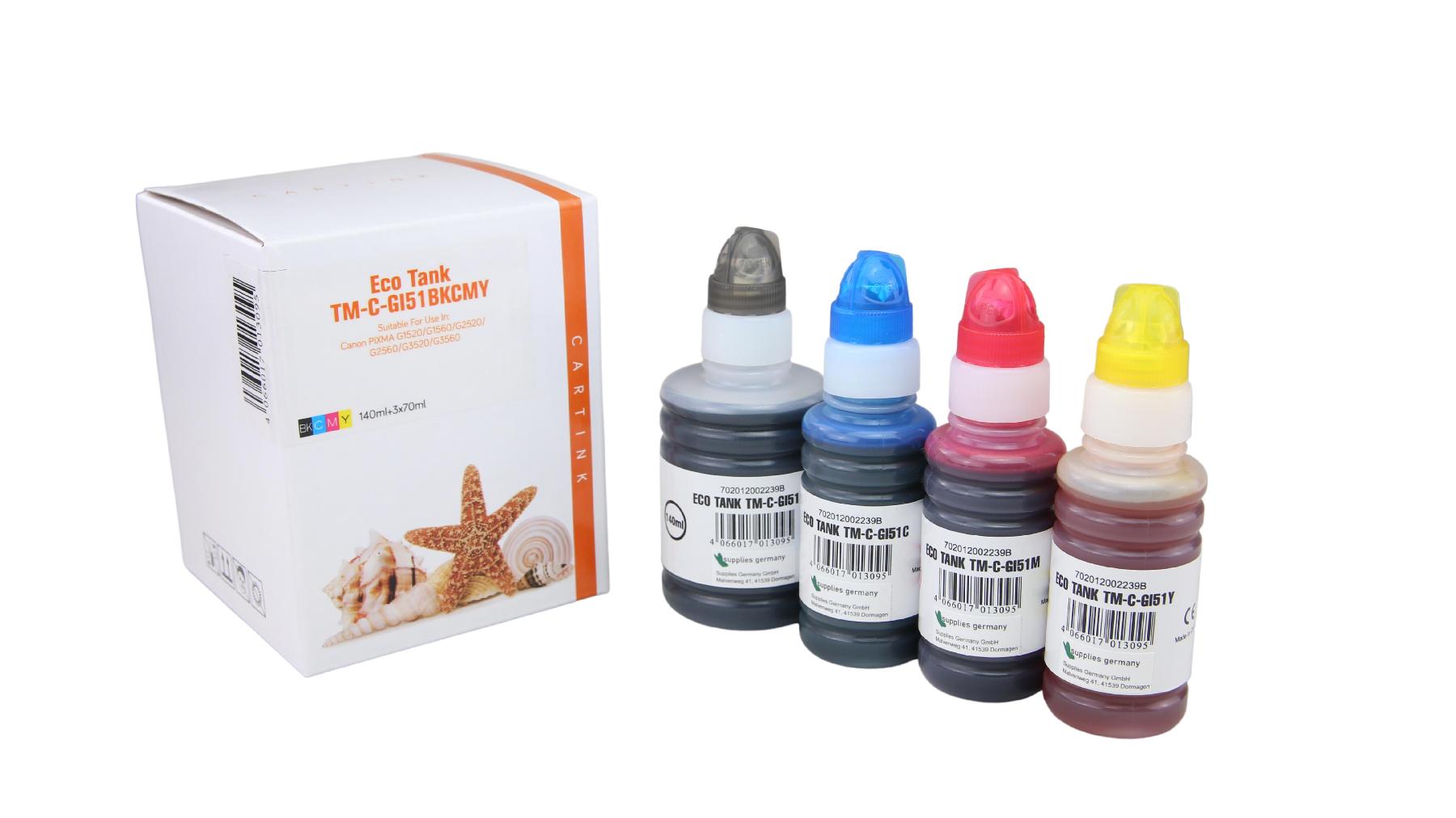 Alternativ Eco Tank Nachfüllflasche für Canon / 4529/454648C001 / BK140ml / CMY70ml