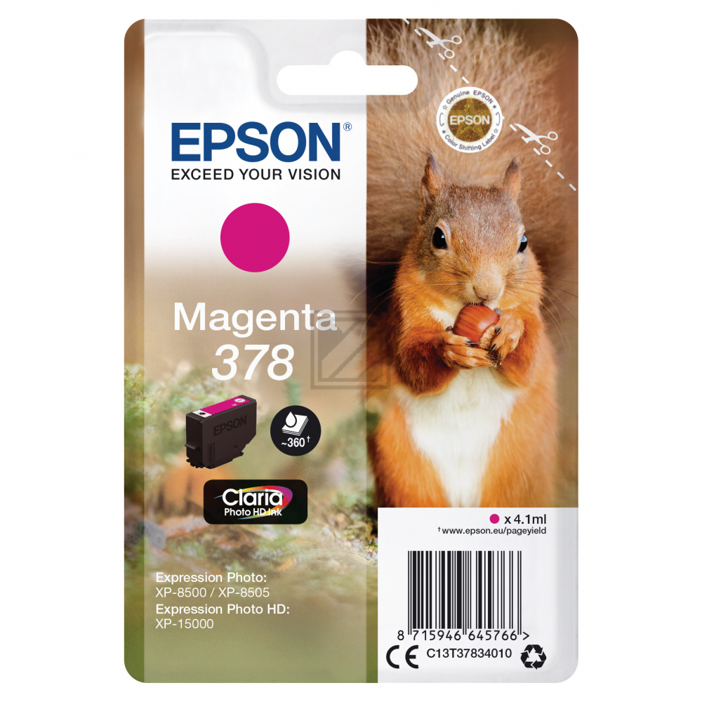 C13T37834010 // 378 / original EPSON Tintenpatrone magenta / C13T37834010 / 360 S. / 4.10 ml