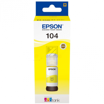 C13T00P440 // 104 / original EPSON Tintenflasche gelb / C13T00P440 / 7500 S. / 65.00 ml