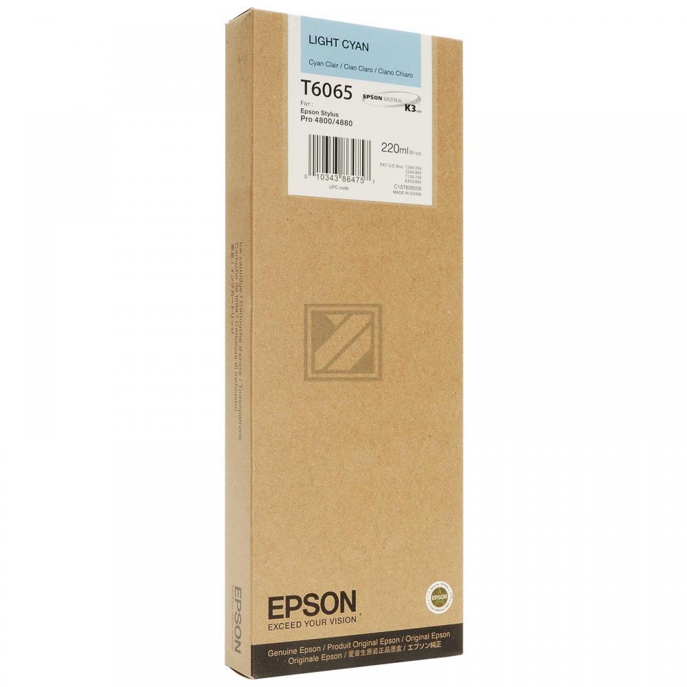 C13T606500 // T6065 / cyan / original EPSON Tintenpatrone cyan hell / C13T606500 / 220.00 ml