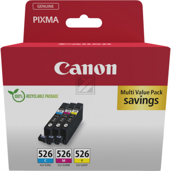 4541B018 // CLI526 / gelb cyan magenta / original CANON Tintenpatrone MultiPack / 4541B018 / 450 S. / 9.00 ml