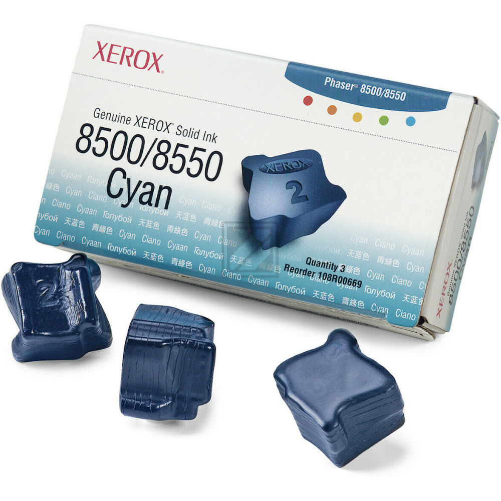 108R00669 / cyan / original XEROX Festtinte in ColorStix / 108R00669 / 3000 S.