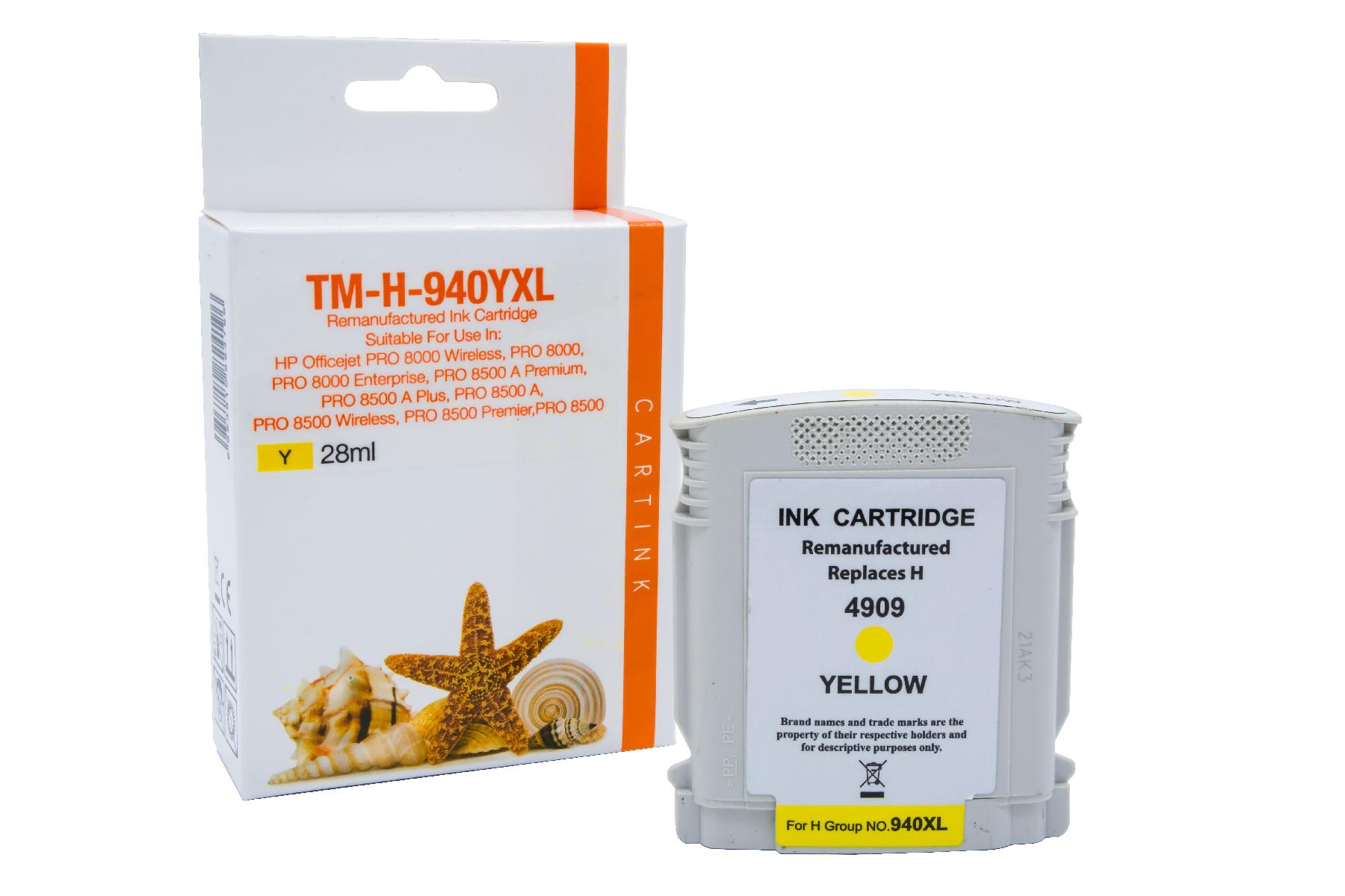Alternativ REF940Y refill Tinte Yellow für HP / C4909AE / 28ml