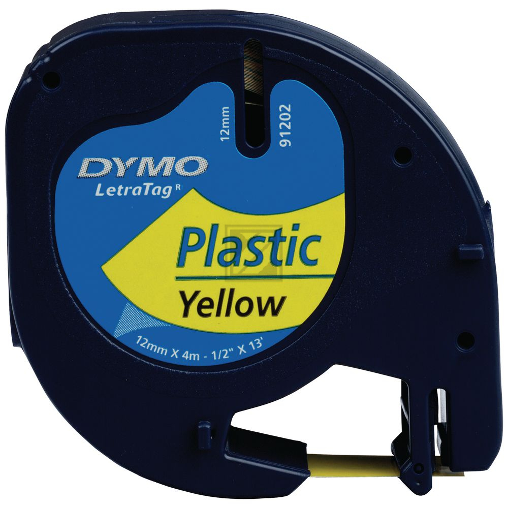 91202 // S0721620 / schwarz gelb / original DYMO DirectLabelEtiketten / 91202