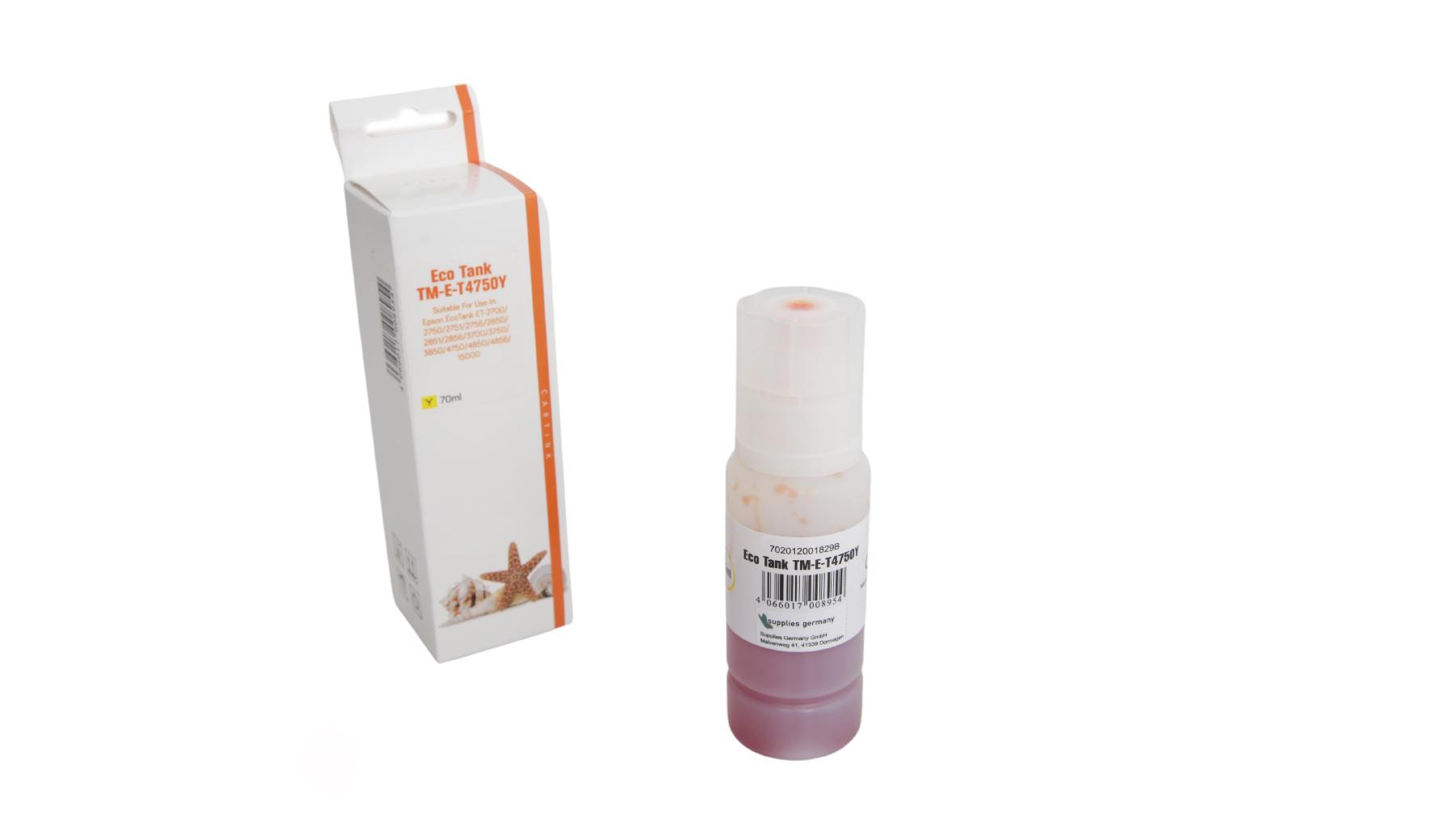Alternativ T4750Y Eco Tank Nachfüllflasche Yellow für Epson / C13T03R440 / 70ml