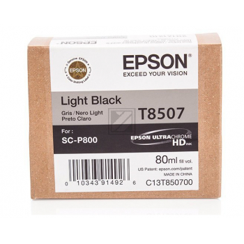 C13T850700 // T8507 / schwarz / original EPSON Tintenpatrone schwarz hell / C13T850700 / 80.00 ml
