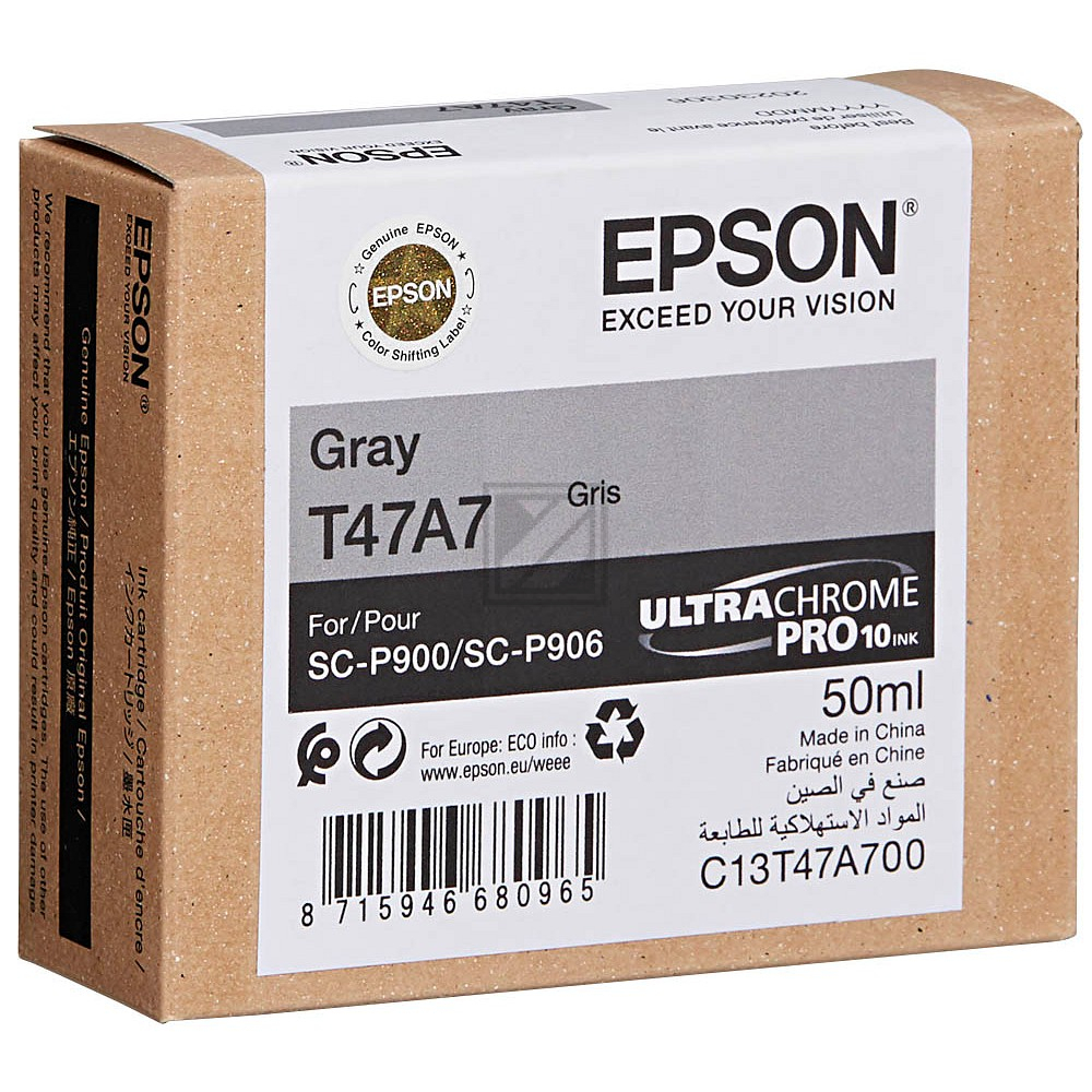 C13T47A700 // T47A7 / original EPSON Tintenpatrone grau / C13T47A700 / 50.00 ml