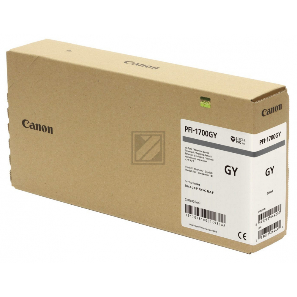 0781C001 // CANON PFI1700 Tinte grau Standardkapazität / 0781C001 // 700 ml