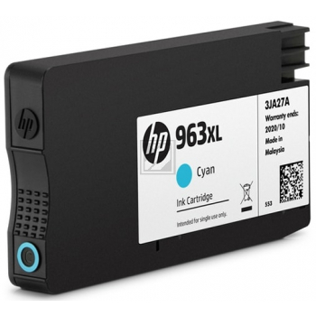 3JA27AE // 963XL / cyan / original HP Tintenpatrone cyan / 3JA27AE / 1600 S. / 22.77 ml