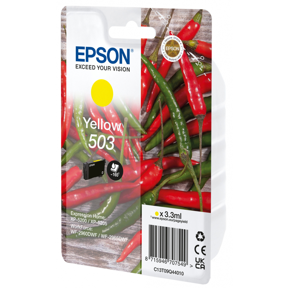 C13T09Q44010 // 503 / original EPSON Tintenpatrone gelb / C13T09Q44010 / 165 S. / 3.30 ml