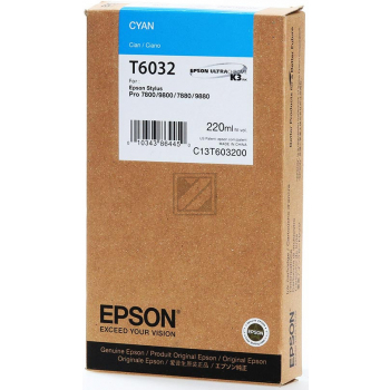 C13T603200 // T6032 / cyan / original EPSON Tintenpatrone cyan / C13T603200 / 220.00 ml
