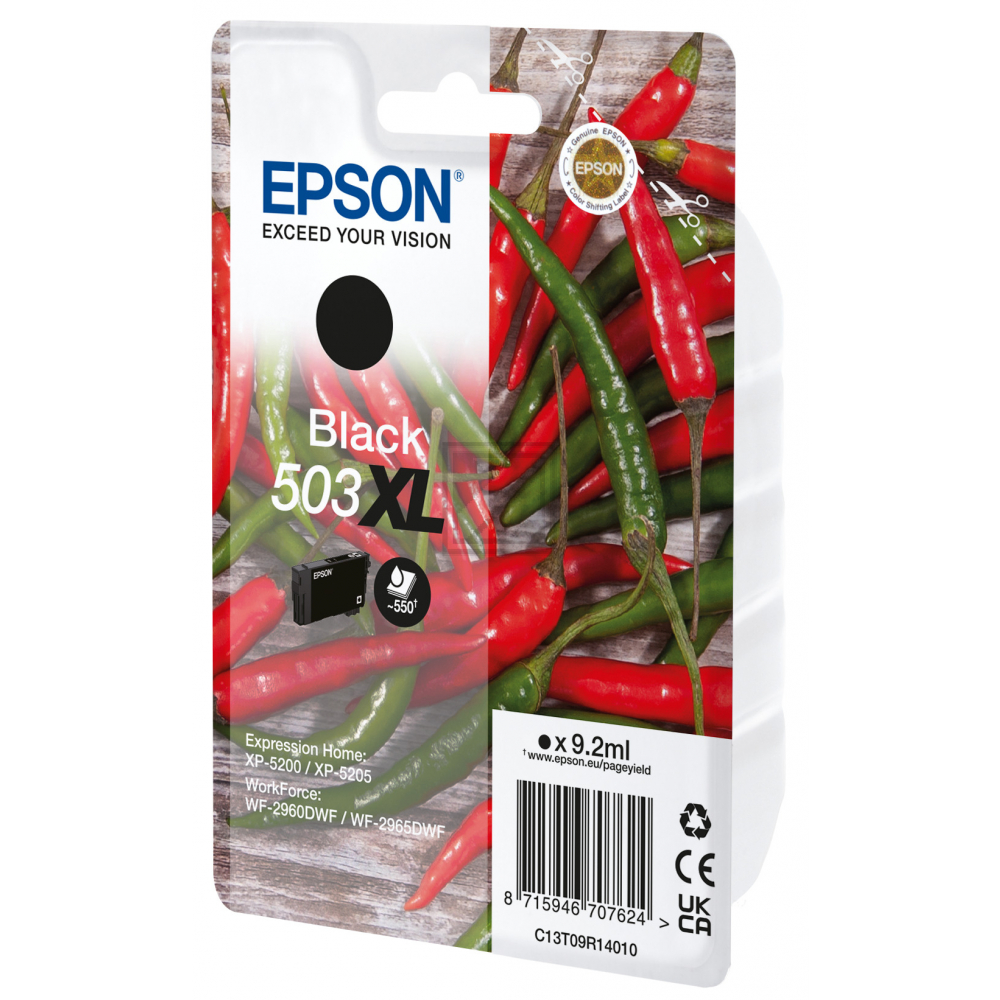 C13T09R14010 // 503XL / original EPSON Tintenpatrone schwarz / C13T09R14010 / 550 S. / 9.20 ml