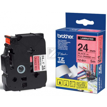 TZEB51 / schwarz / original BROTHER PTouch Farbband / TZEB51