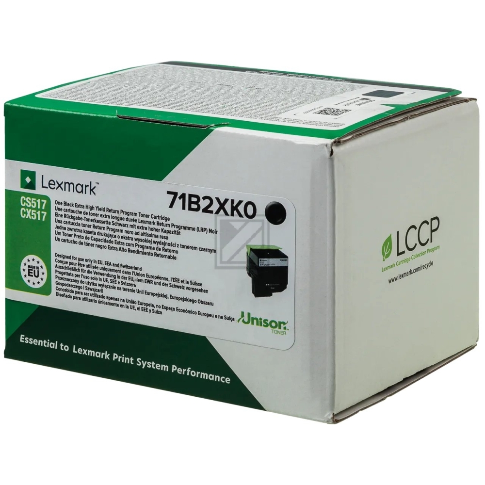 71B2XK0 / schwarz / original LEXMARK Toner schwarz / 71B2XK0 / 8000 S.