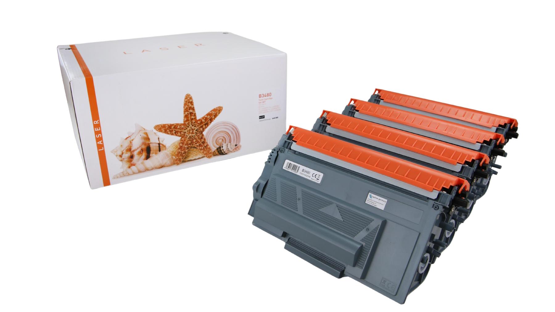 Alternativ Toner Black für Brother / TN3480 / 4x8.000 Seiten