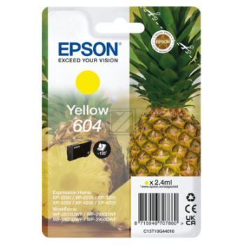 C13T10G44010 // 604 / original EPSON Tintenpatrone gelb / C13T10G44010 / 130 S. / 2.40 ml