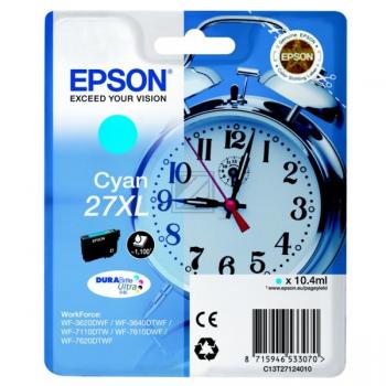 C13T27124010 // 27XL / cyan / original EPSON Tintenpatrone cyan / C13T27124010 / 1100 S. / 10.40 ml