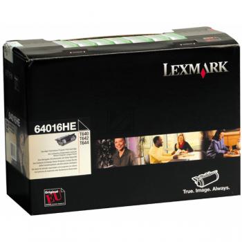 64016HE / schwarz / original LEXMARK Toner schwarz / 64016HE / 21000 S.