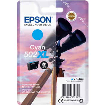 C13T02W24010 // 502XL / cyan / original EPSON Tintenpatrone cyan / C13T02W24010 / 470 S. / 6.40 ml