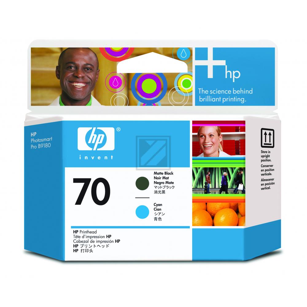 C9404A // 70 / schwarz cyan / original HP Druckkopf schwarz matt / C9404A / 130.00 ml