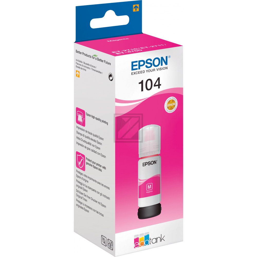 C13T00P340 // 104 / original EPSON Tintenflasche magenta / C13T00P340 / 7500 S. / 65.00 ml