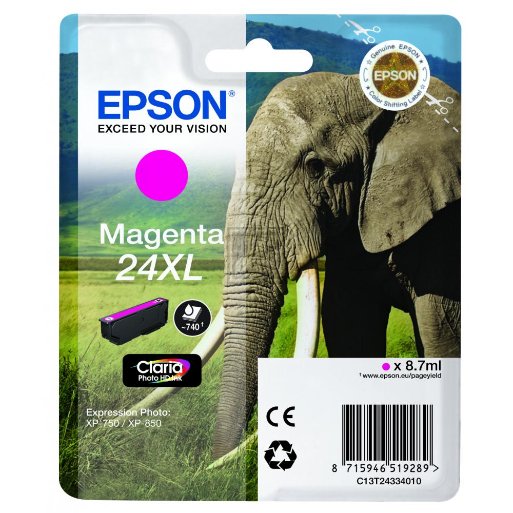 C13T24334010 // 24XL / magenta / original EPSON Tintenpatrone magenta / C13T24334010 / 500 S. / 8.70 ml