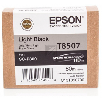 C13T850700 // T8507 / schwarz / original EPSON Tintenpatrone schwarz hell / C13T850700 / 80.00 ml